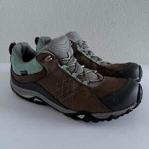 Oboz Sapphire Low B-Dry‎ Waterproof Hiking Shoes Charcoal Beach Glass Womens 10
